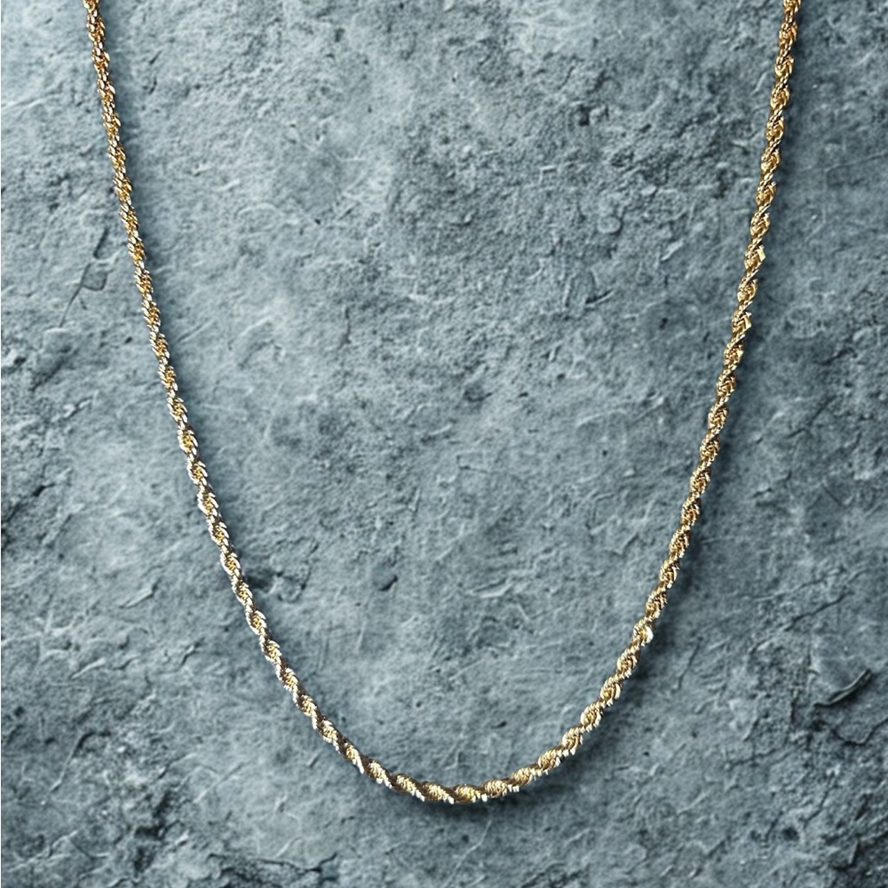 Elegant Trifari Rope Chain Necklace ~ Gold Filled | 23.5” 5 mm